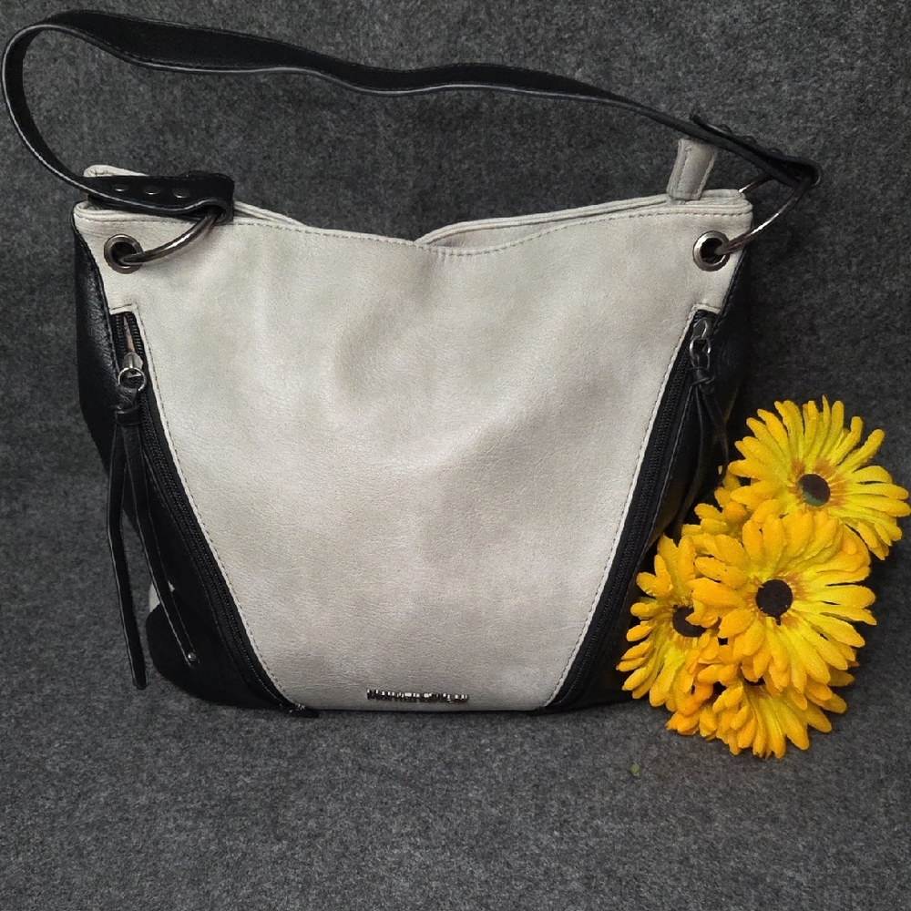 Montana West Black and Cream Shoulder Bag